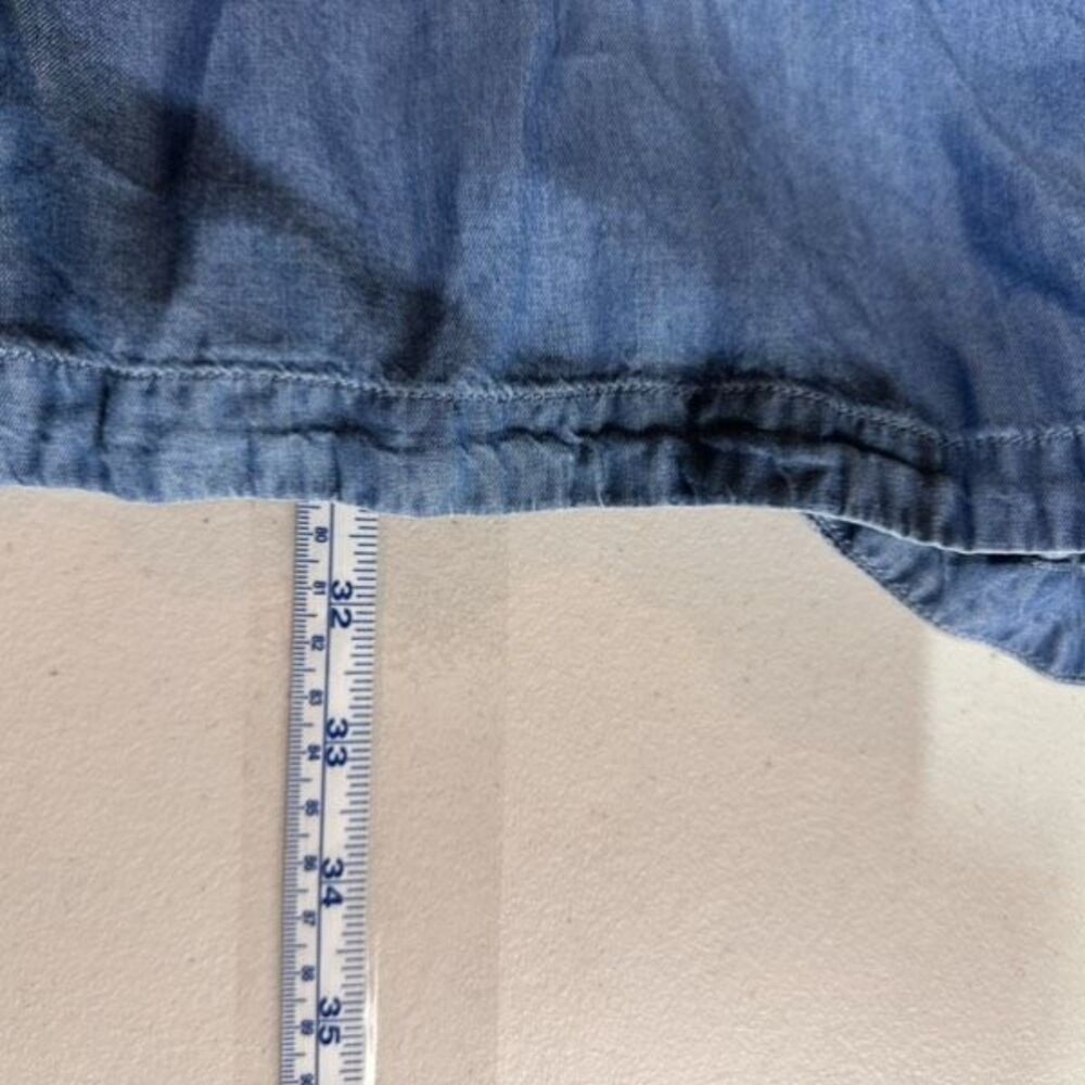 Old Navy Chambray Shirt Dress  Button Down‎ Medium Lyocell Medium Wash Blue - Picture 13 of 13